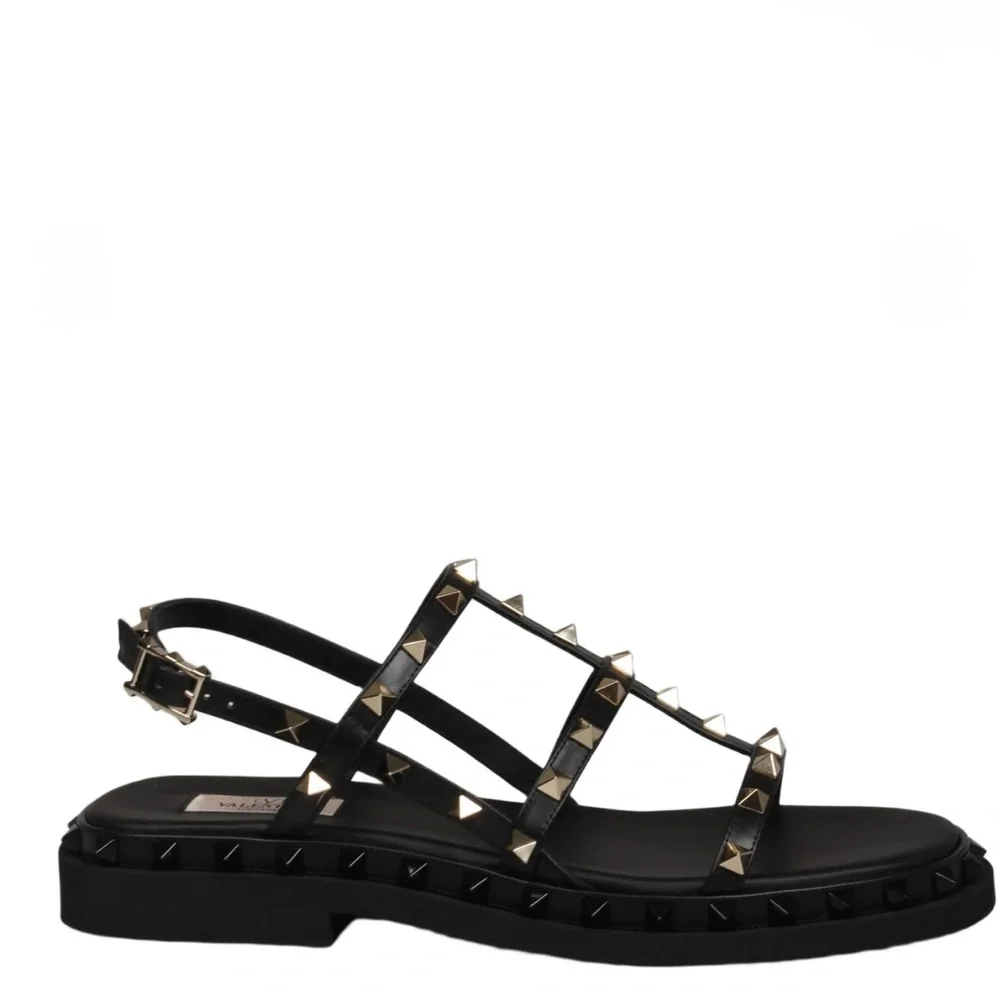 ❗️SOLD❗️Valentino Garavani Rockstud Leather Sandals Black - Picture 7 of 11
